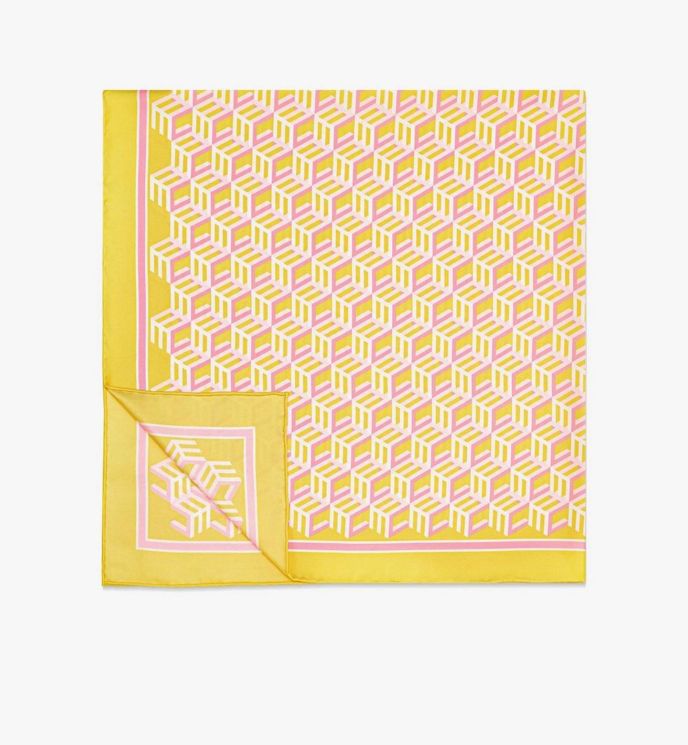 Cubic Monogram印花丝绸围巾 1